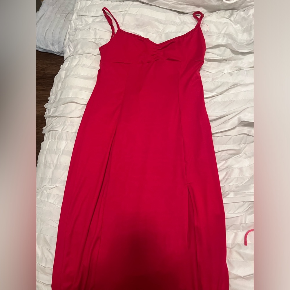 Urban Outfitters Rose Pink Maxi Slit Dress